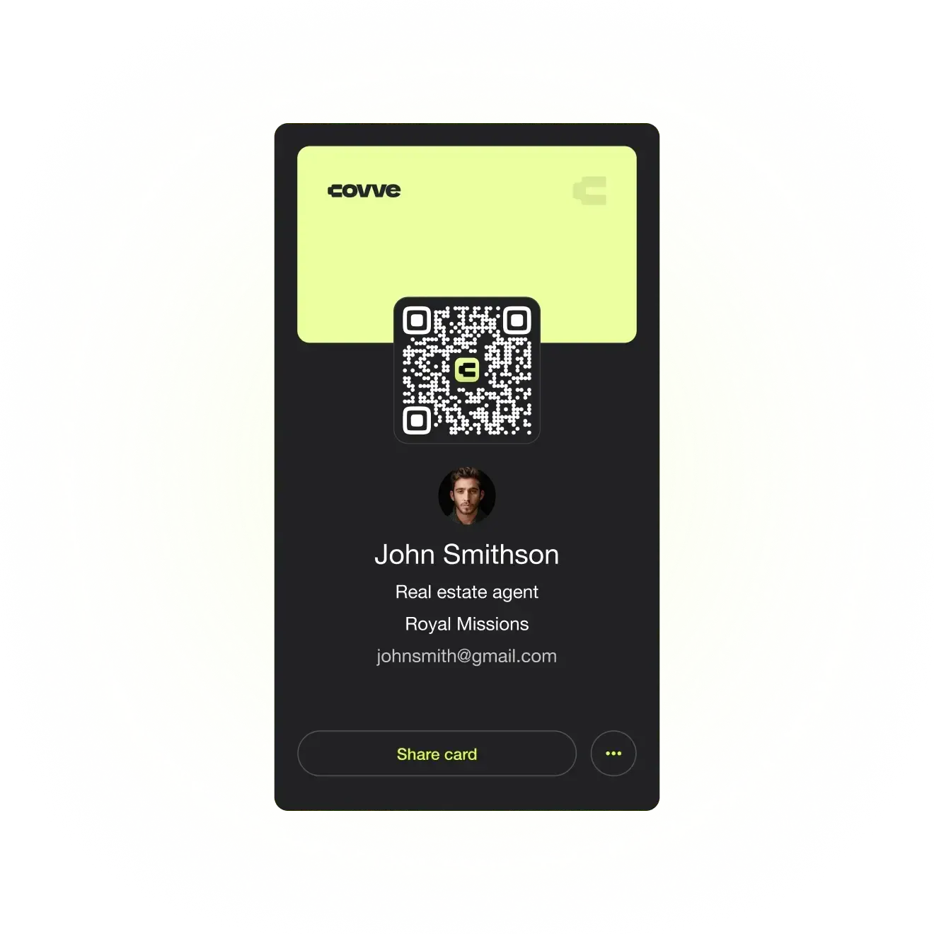 Covve - Digital Business Cards - Website graphic